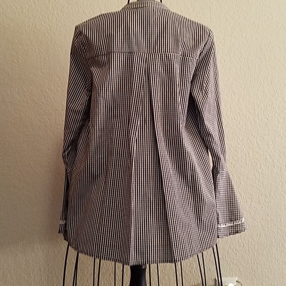 Studio West Black Gingham Peasant Blouse M - Picture 3 of 3